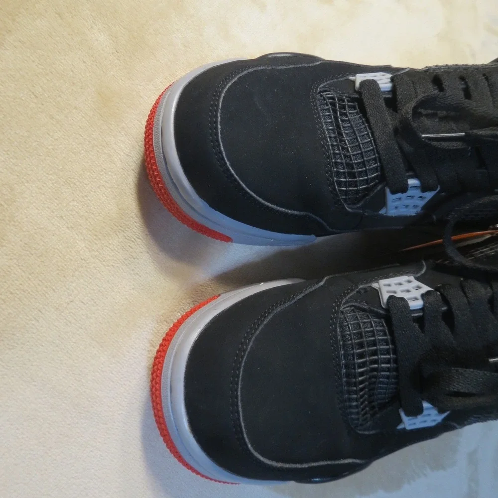 Air Jordan 4 Retro Bred 2019 Black Fire Red Cement Grey 308497-060 Mens 8
